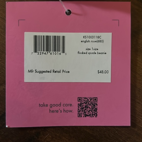 Kate Spade light pink beanie cap - Picture 4 of 4